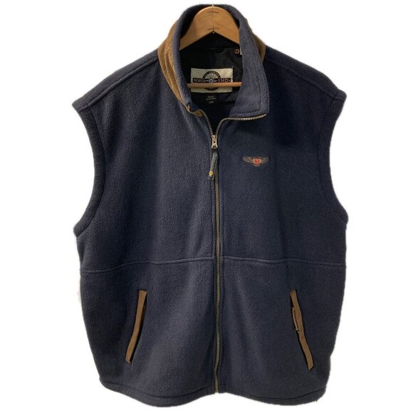 Vintage Bentley Logo North End All Climate Wear Full Zip Fleece Vest Size Large - Picture 1 of 9